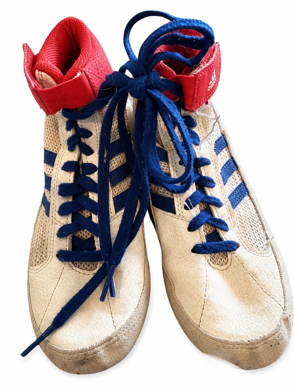 adidas Cream, Blue & Red High-Top Sneakers